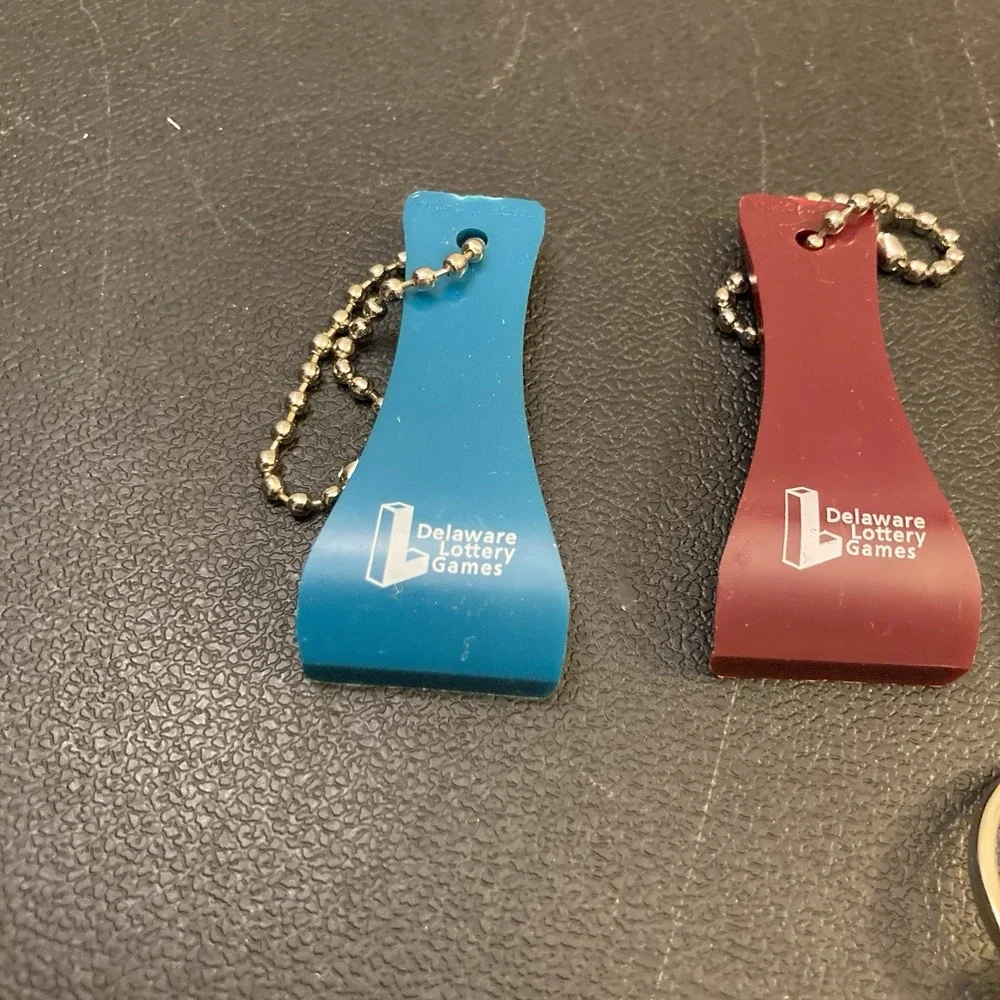 Delaware Lottery Keychains Lot of 7 Games Wanna‎ Play delottery.com
